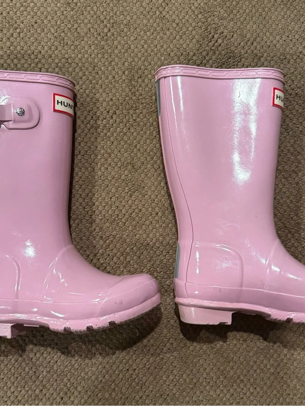 Hunter Kids Pink Glossy Tall Rain Boots